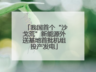我国首个“沙戈荒”新能源外送基地首批机组投产发电