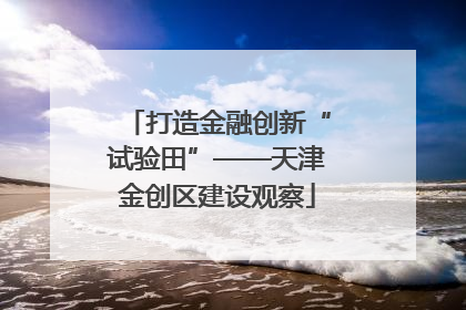 打造金融创新“试验田”——天津金创区建设观察