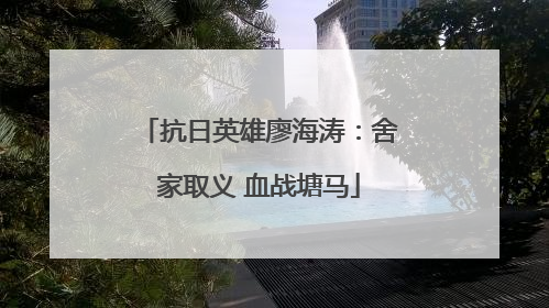 抗日英雄廖海涛：舍家取义 血战塘马