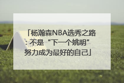 杨瀚森NBA选秀之路：不是“下一个姚明” 努力成为最好的自己