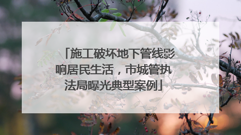 施工破坏地下管线影响居民生活，市城管执法局曝光典型案例