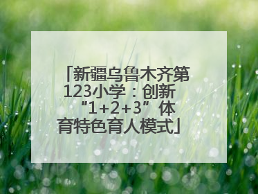 新疆乌鲁木齐第123小学：创新“1+2+3”体育特色育人模式