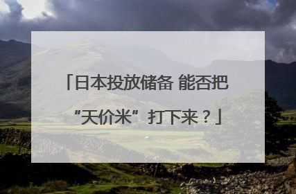 日本投放储备 能否把“天价米”打下来？