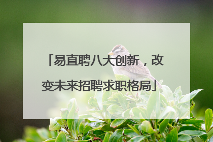 易直聘八大创新，改变未来招聘求职格局