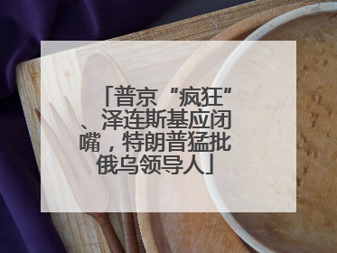 普京“疯狂”、泽连斯基应闭嘴，特朗普猛批俄乌领导人