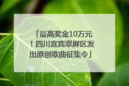 最高奖金10万元！四川宜宾翠屏区发出原创歌曲征集令