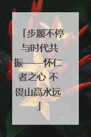 步履不停 与时代共振——怀仁者之心 不畏山高水远