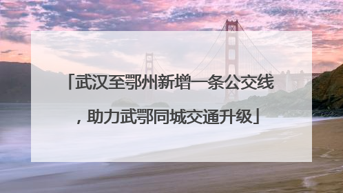 武汉至鄂州新增一条公交线，助力武鄂同城交通升级