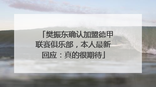 樊振东确认加盟德甲联赛俱乐部，本人最新回应：真的很期待