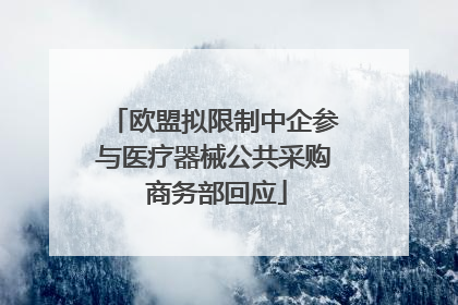 欧盟拟限制中企参与医疗器械公共采购 商务部回应