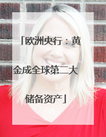 欧洲央行：黄金成全球第二大储备资产