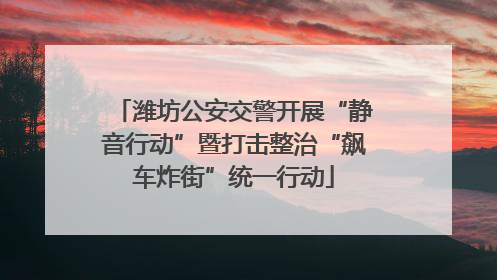 潍坊公安交警开展“静音行动”暨打击整治“飙车炸街”统一行动