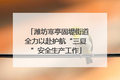 潍坊寒亭固堤街道全力以赴护航“三夏”安全生产工作