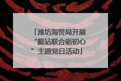 潍坊海警局开展“艇站联合砺初心”主题党日活动