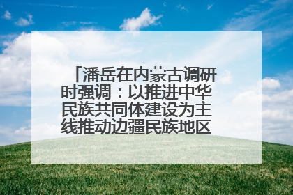 潘岳在内蒙古调研时强调：以推进中华民族共同体建设为主线推动边疆民族地区高质量发展