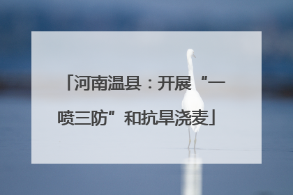 河南温县：开展“一喷三防”和抗旱浇麦