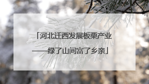 河北迁西发展板栗产业——绿了山间富了乡亲