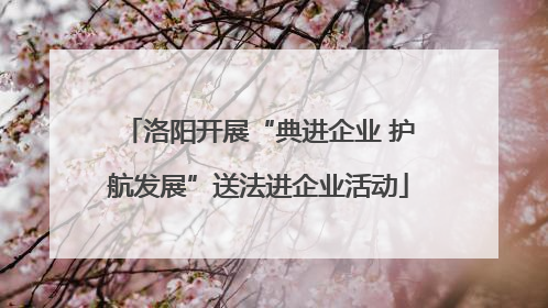 洛阳开展“典进企业 护航发展”送法进企业活动