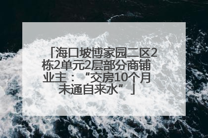 海口坡博家园二区2栋2单元2层部分商铺业主：“交房10个月未通自来水”