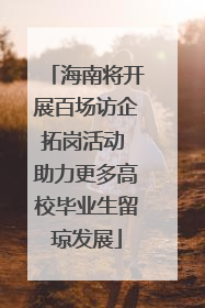 海南将开展百场访企拓岗活动 助力更多高校毕业生留琼发展