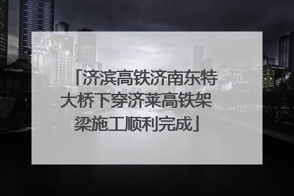 济滨高铁济南东特大桥下穿济莱高铁架梁施工顺利完成