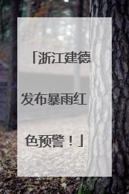浙江建德发布暴雨红色预警！