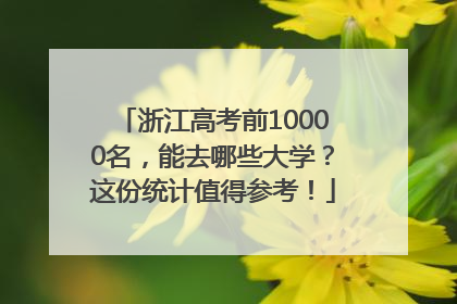 浙江高考前10000名，能去哪些大学？这份统计值得参考！