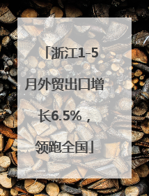 浙江1-5月外贸出口增长6.5%，领跑全国