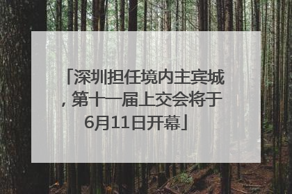 深圳担任境内主宾城，第十一届上交会将于6月11日开幕