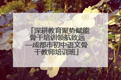 深耕教育聚势赋能 骨干培训领航致远—成都市初中语文骨干教师培训班
