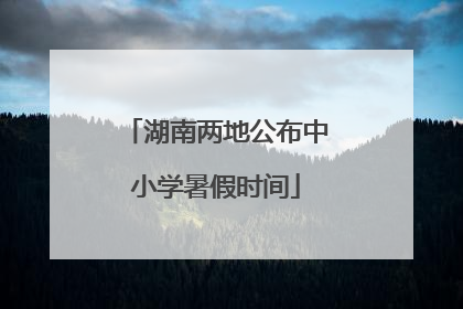 湖南两地公布中小学暑假时间