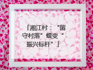 湘江村：“留守村落”蝶变“振兴标杆”