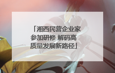 湘西民营企业家参加研修 解码高质量发展新路径