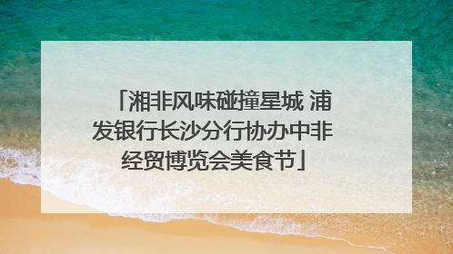 湘非风味碰撞星城 浦发银行长沙分行协办中非经贸博览会美食节
