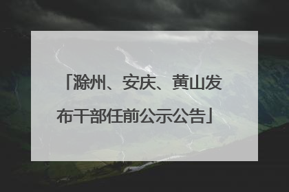 滁州、安庆、黄山发布干部任前公示公告