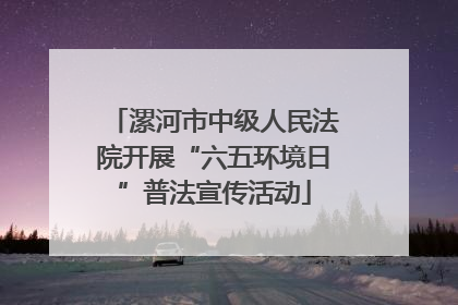 漯河市中级人民法院开展“六五环境日”普法宣传活动