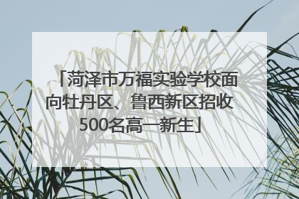 菏泽市万福实验学校面向牡丹区、鲁西新区招收500名高一新生