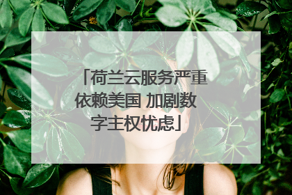 荷兰云服务严重依赖美国 加剧数字主权忧虑