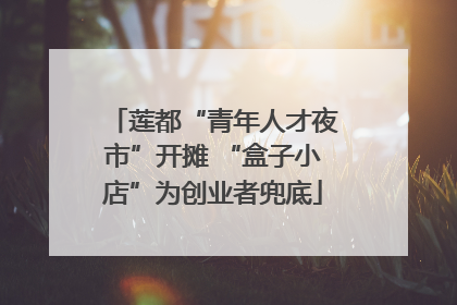 莲都“青年人才夜市”开摊 “盒子小店”为创业者兜底