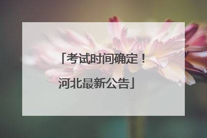 考试时间确定！河北最新公告
