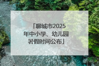 聊城市2025年中小学、幼儿园暑假时间公布