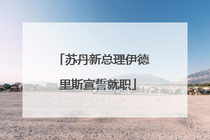 苏丹新总理伊德里斯宣誓就职