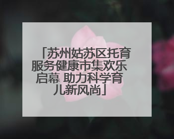 苏州姑苏区托育服务健康市集欢乐启幕 助力科学育儿新风尚