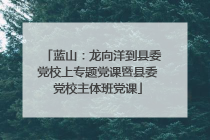 蓝山：龙向洋到县委党校上专题党课暨县委党校主体班党课