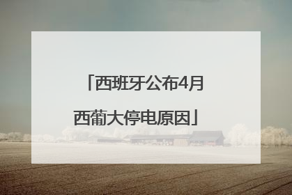 西班牙公布4月西葡大停电原因