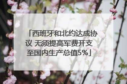 西班牙和北约达成协议 无须提高军费开支至国内生产总值5%
