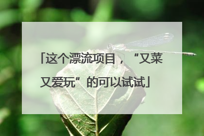 这个漂流项目，“又菜又爱玩”的可以试试