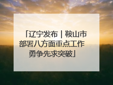 辽宁发布｜鞍山市部署八方面重点工作勇争先求突破
