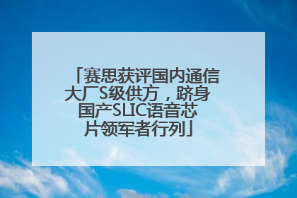 赛思获评国内通信大厂S级供方，跻身国产SLIC语音芯片领军者行列