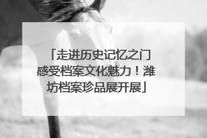 走进历史记忆之门 感受档案文化魅力！潍坊档案珍品展开展